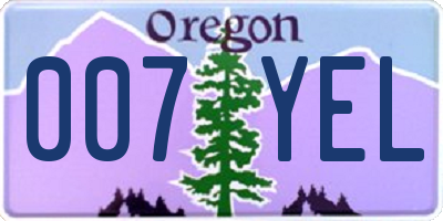 OR license plate 007YEL
