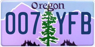 OR license plate 007YFB