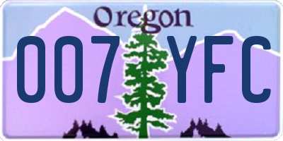 OR license plate 007YFC