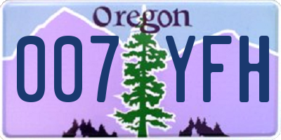 OR license plate 007YFH