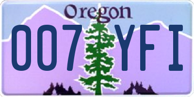OR license plate 007YFI