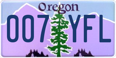 OR license plate 007YFL