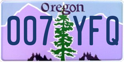 OR license plate 007YFQ