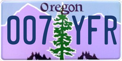 OR license plate 007YFR