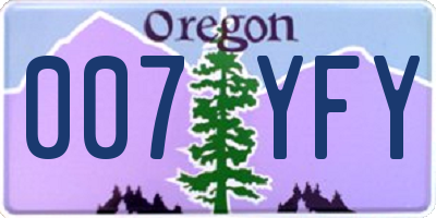 OR license plate 007YFY