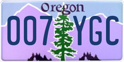 OR license plate 007YGC