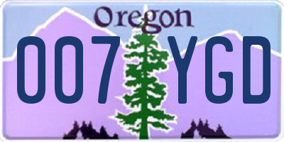 OR license plate 007YGD