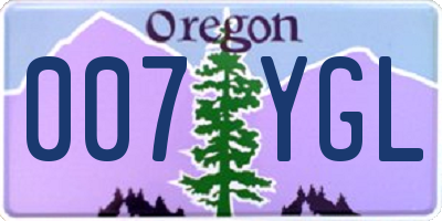 OR license plate 007YGL