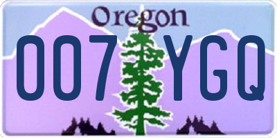 OR license plate 007YGQ