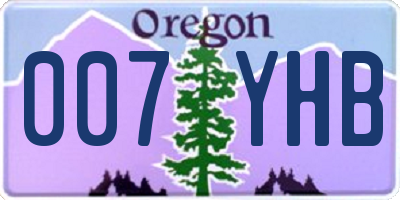 OR license plate 007YHB