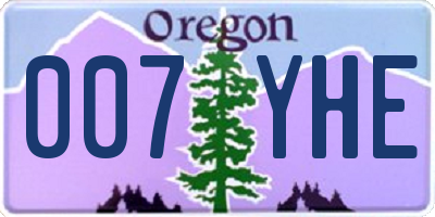 OR license plate 007YHE