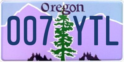 OR license plate 007YTL
