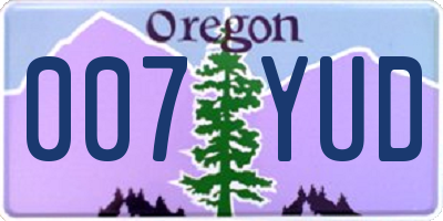 OR license plate 007YUD