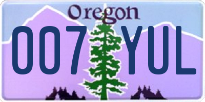 OR license plate 007YUL