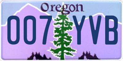 OR license plate 007YVB