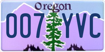 OR license plate 007YVC