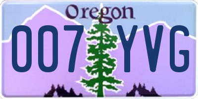 OR license plate 007YVG