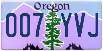 OR license plate 007YVJ