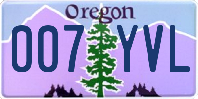 OR license plate 007YVL