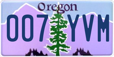 OR license plate 007YVM