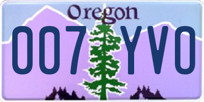 OR license plate 007YVO