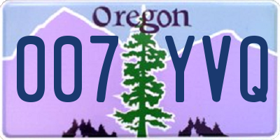 OR license plate 007YVQ