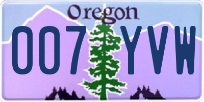 OR license plate 007YVW