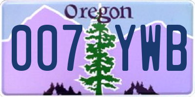 OR license plate 007YWB