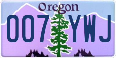 OR license plate 007YWJ