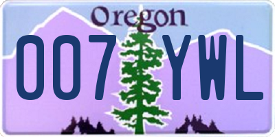 OR license plate 007YWL