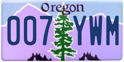 OR license plate 007YWM