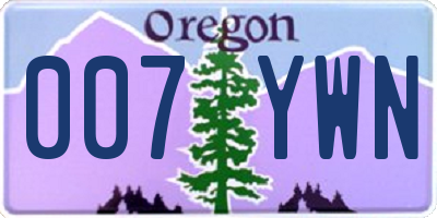 OR license plate 007YWN