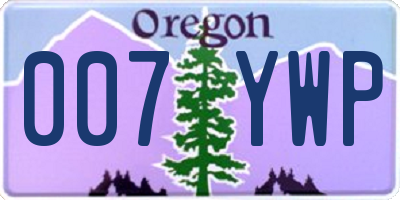 OR license plate 007YWP