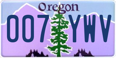OR license plate 007YWV