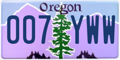 OR license plate 007YWW