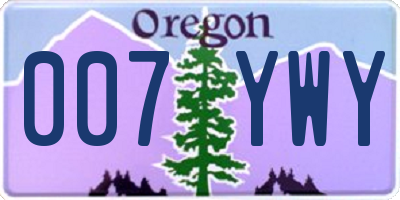 OR license plate 007YWY