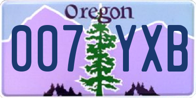 OR license plate 007YXB