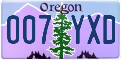 OR license plate 007YXD