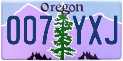 OR license plate 007YXJ