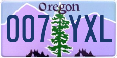 OR license plate 007YXL