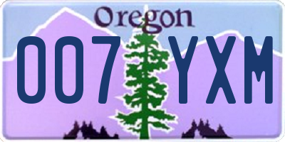 OR license plate 007YXM