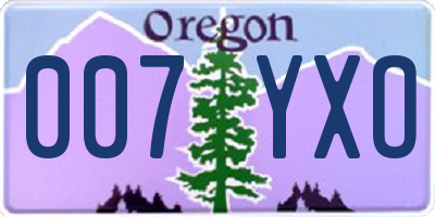 OR license plate 007YXO