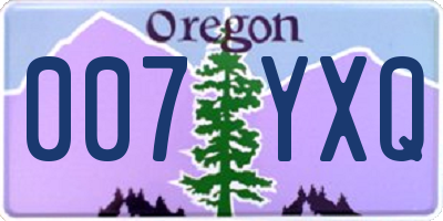OR license plate 007YXQ