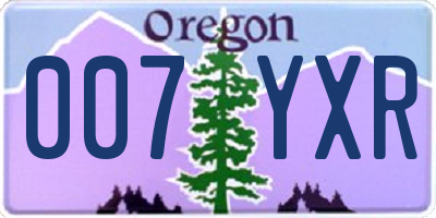 OR license plate 007YXR