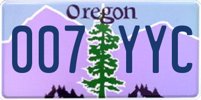 OR license plate 007YYC