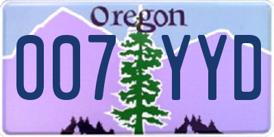 OR license plate 007YYD