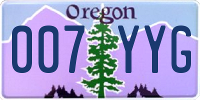 OR license plate 007YYG