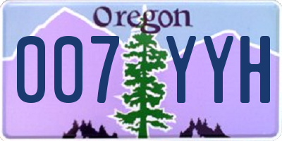 OR license plate 007YYH