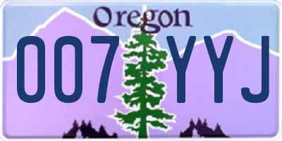 OR license plate 007YYJ