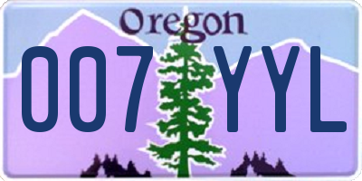 OR license plate 007YYL